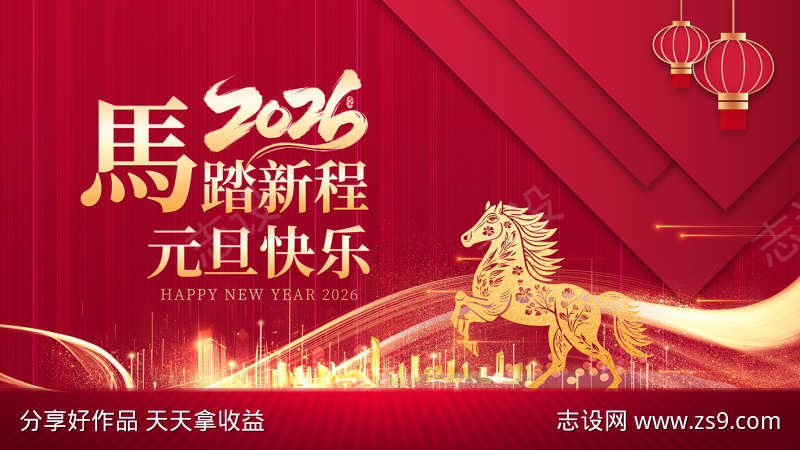 马年春节展板