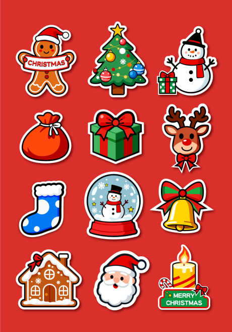 圣诞节贴纸元素_源文件下载_AI格式_1080X1544像素-圣诞老人,圣诞树,圣诞节-作品编号:2025112715367292-志ˆ设˜网
