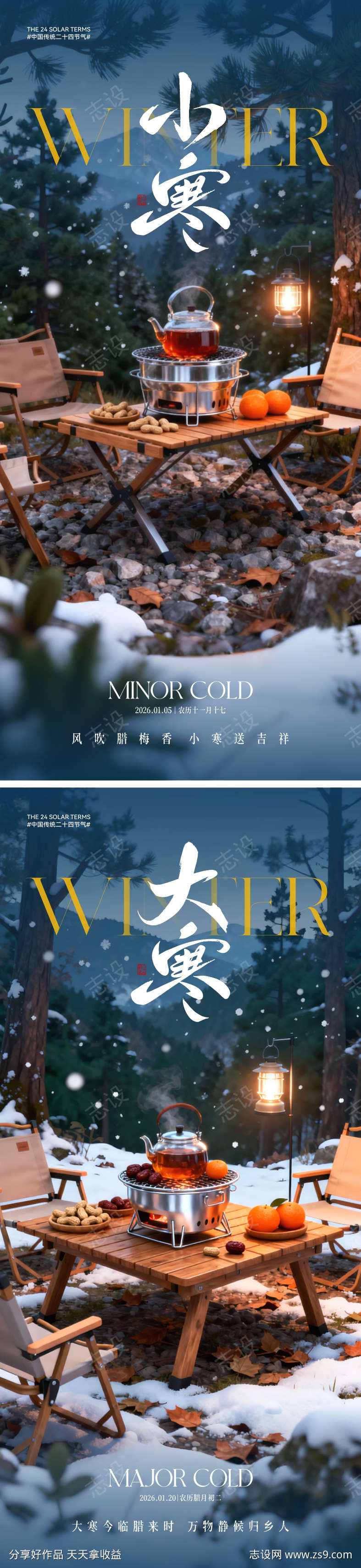 地产小寒大寒节气海报