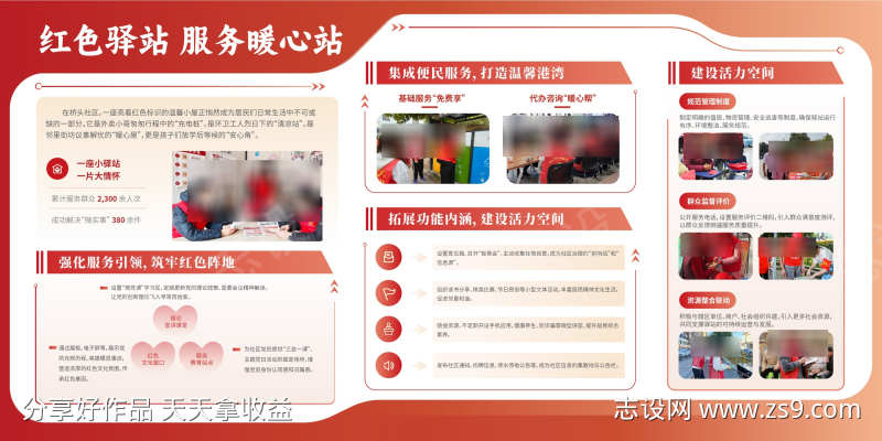 红色驿站服务群众展板