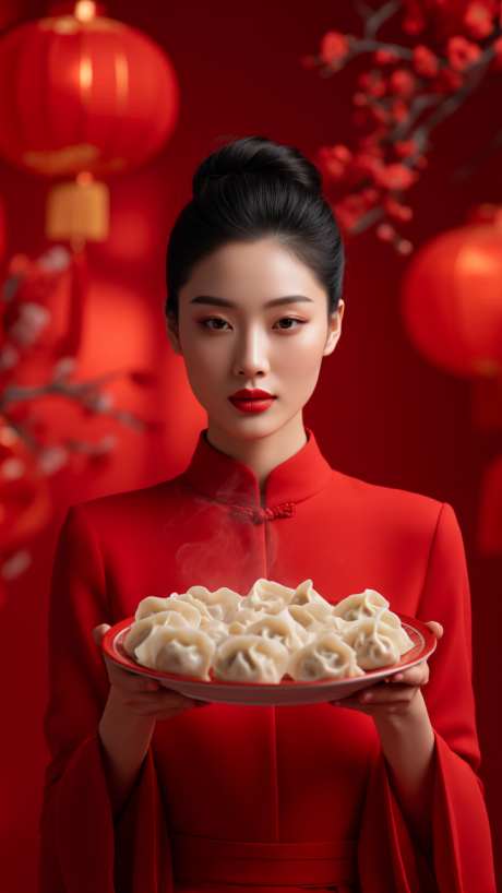 医美冬至模特图_AI图片下载_采样_720X1280像素-喜庆,饺子,冬至-作品编号:2025120416165524-志·设ˉ网