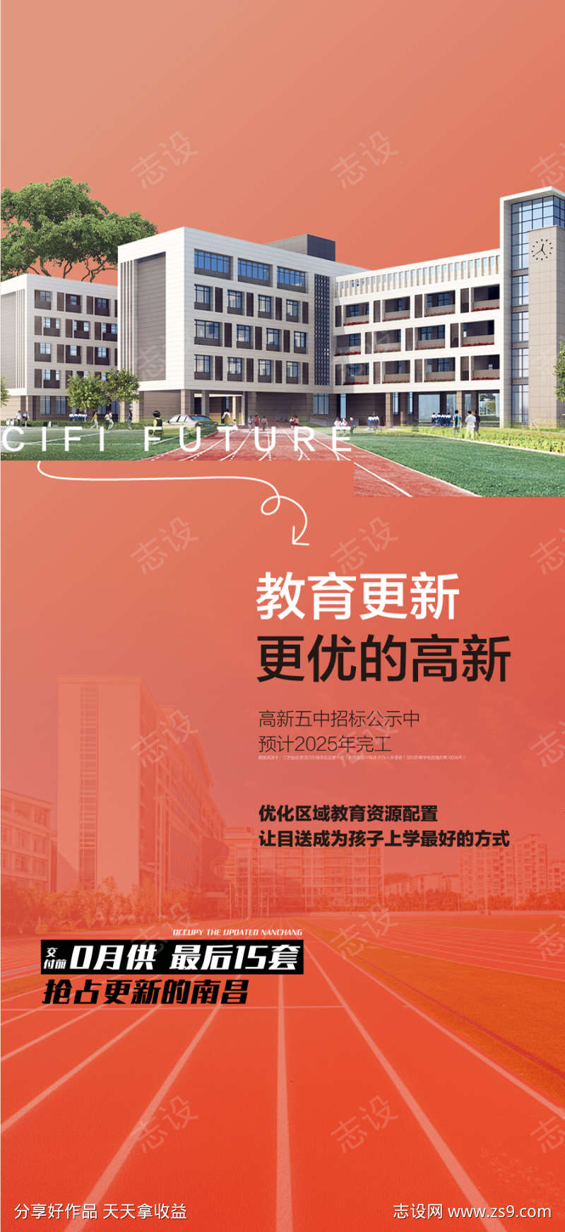 周边学位学区环绕上学配套海报