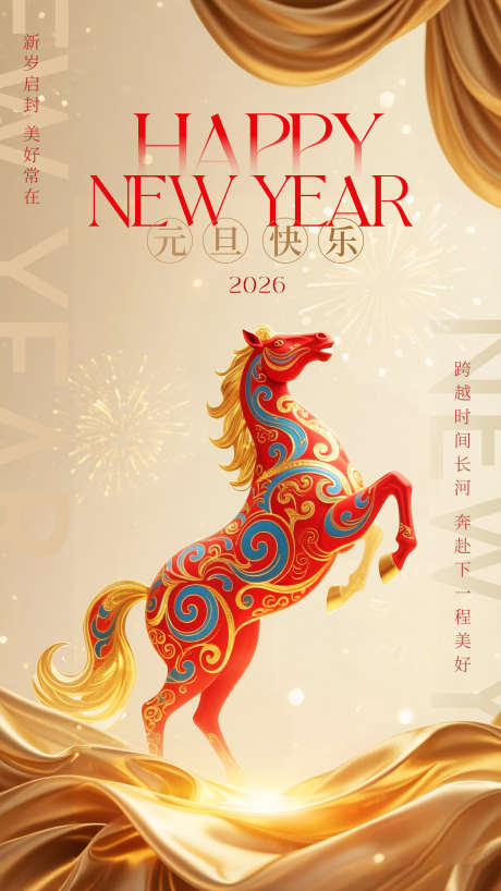 元旦快乐海报_源文件下载_PSD格式_2158X3836像素-马,喜庆,元旦-作品编号:2025120713462901-志·设˓网