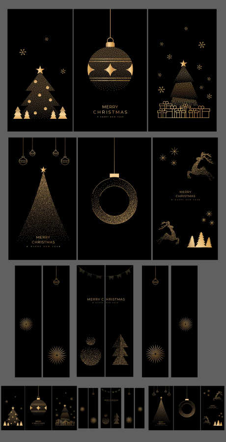 金色轻奢高级圣诞节玻璃贴元素_源文件下载_AI格式_1600X3132像素-高级,简约,矢量-作品编号:2025120909391853-志ˌ设͵网