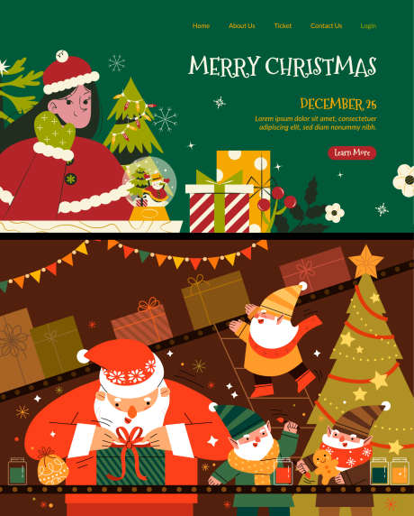 圣诞节卡通商场画面_源文件下载_AI格式_1563X1944像素-圣诞树,麋鹿,礼盒-作品编号:2025121610313686-志˰设˙网