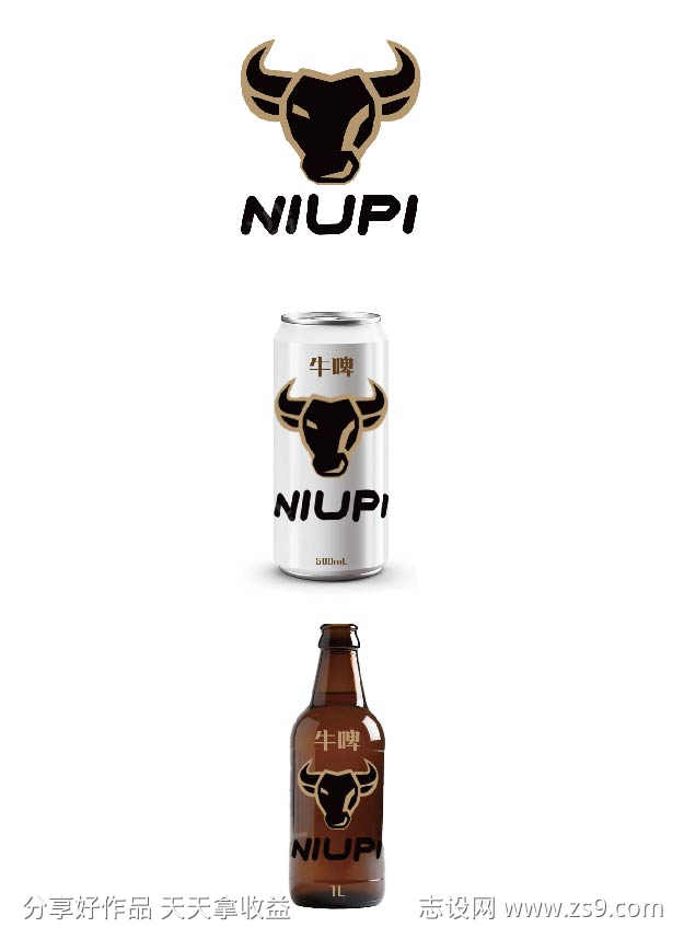 牛啤品牌的包装设计啤酒源文件