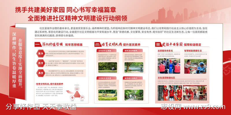 社区精神文明建设展板宣传栏