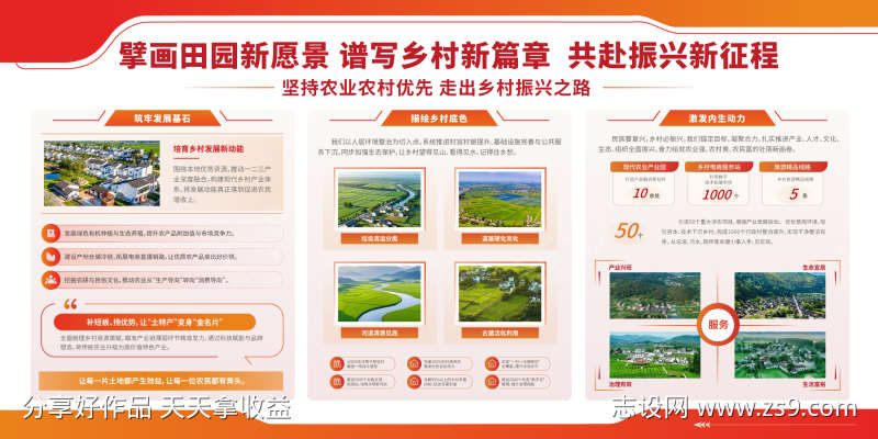 乡村振兴谱写乡村新篇章展板