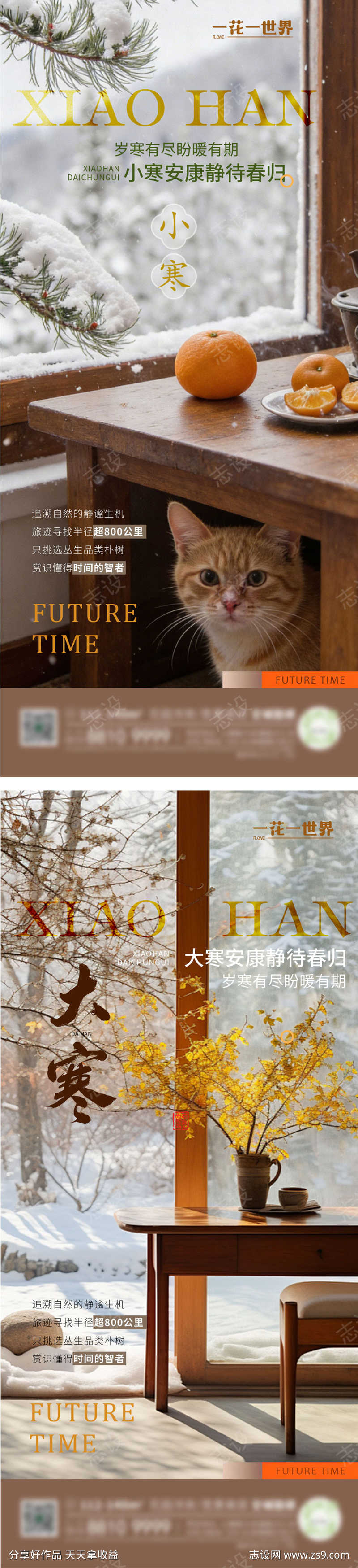 地产小寒大寒节气系列海报