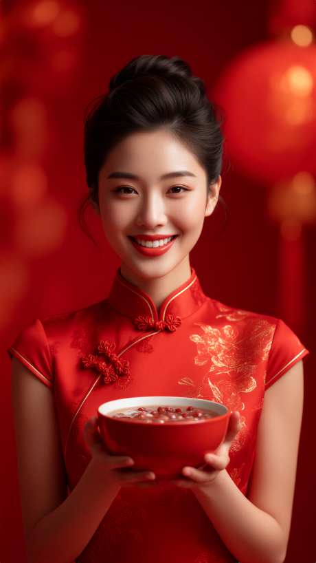 医美腊八节模特摄影图