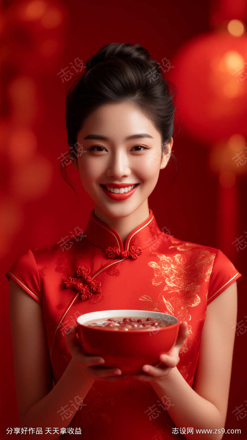 医美腊八节模特摄影图