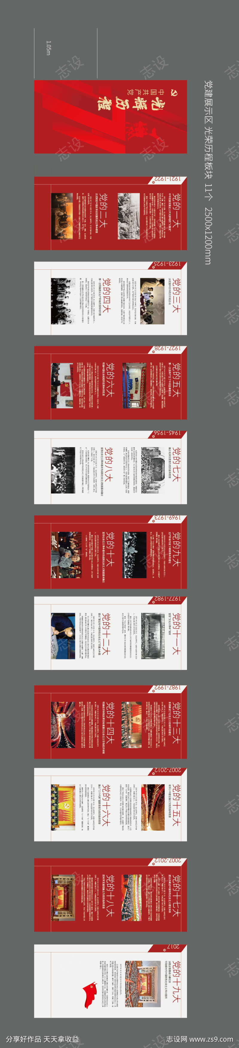 党的历程文化墙展板