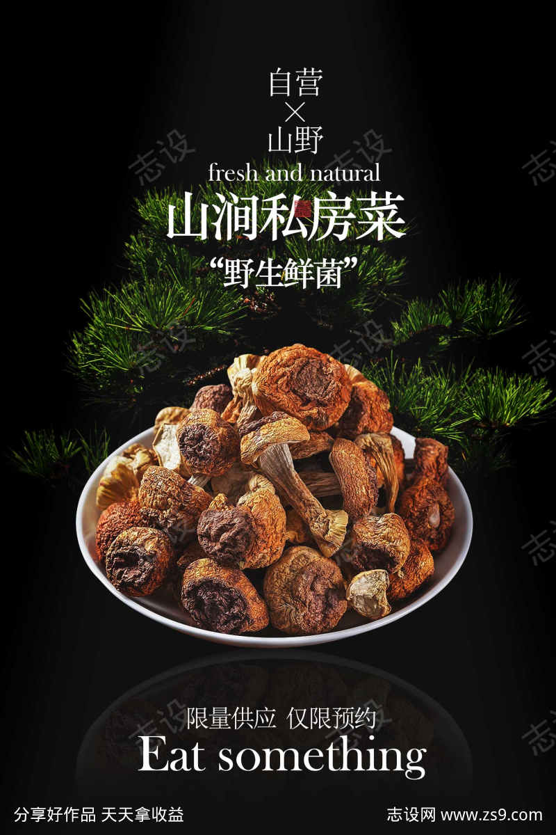 美味山海野山菌私房菜海报