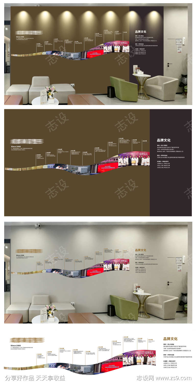 企业文化墙品牌形象墙背景墙发展历程展厅