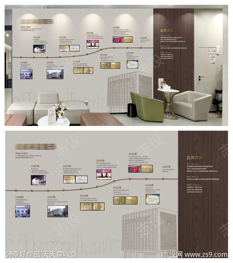 企业文化墙发展历程荣誉品牌形象墙背景墙展