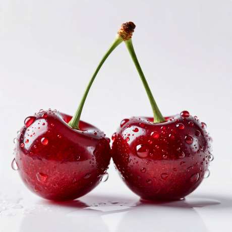 写实2颗高清红色车厘子_AI图片下载_euler采样_4096X4096像素-写实,高清,红色-作品编号:2026010914417203-志ˇ设˓网