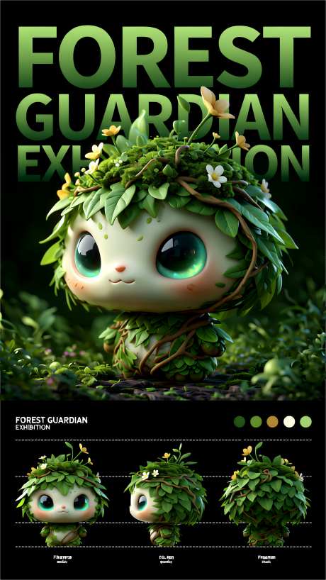 拟人化的森林守护生物IP形象_AI图片下载_euler采样_2304X4096像素-形象,拟人化,的-作品编号:2026010914459028-志`设′网