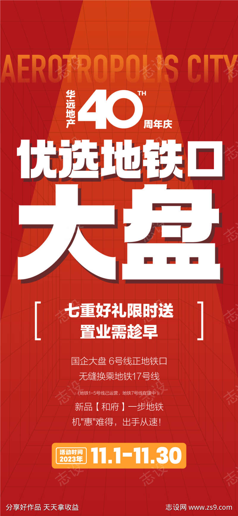 优选地铁口大盘全龄配套海报