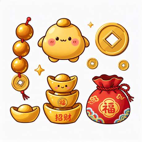 可爱新年4元素组合装饰_AI图片下载_euler采样_4096X4096像素-可爱,新年,元素-作品编号:2026011216313890-志·设ˇ网