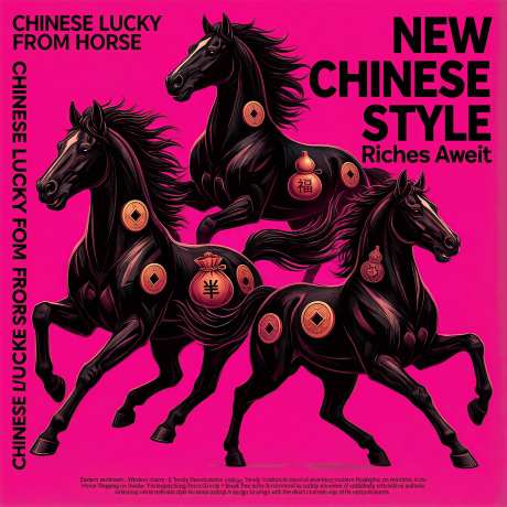 新中式潮流插画海报_AI图片下载_euler采样_4096X4096像素-奔跑,马,海报-作品编号:2026011311364623-志′设˜网