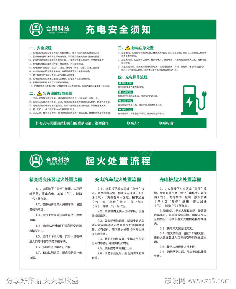 充电桩充电区充电安全须知起火处置流程-素材下载--2551x3118px-素材库-www.sucai1.cn