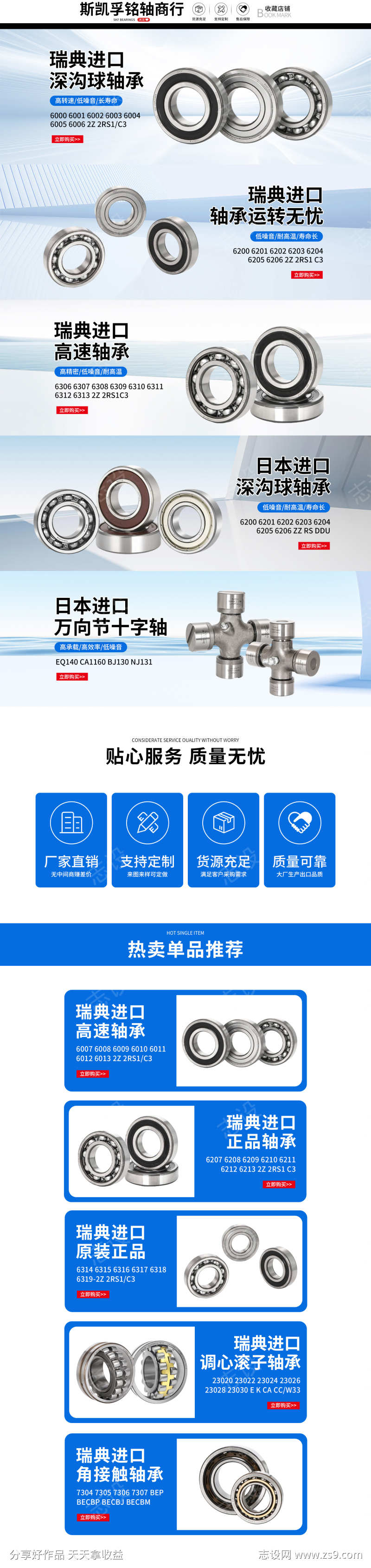 工业深沟球轴承首页