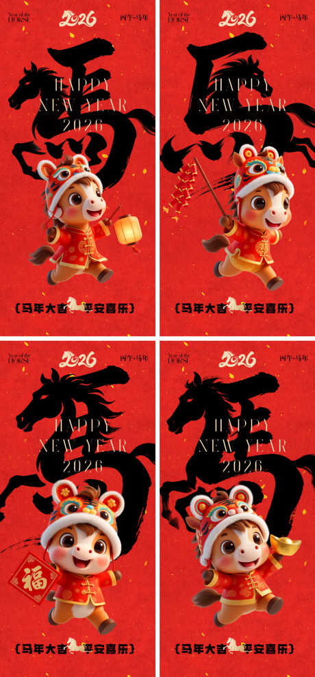 马年春节海报_源文件下载_AI,PSD格式_1520X3269像素-大字报,插画,马年-作品编号:2026012117008364-志‛ۛ设͵网