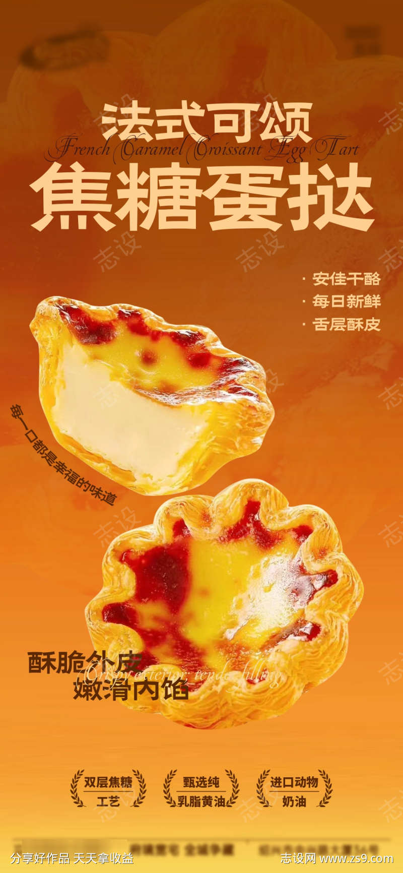 面包烘焙蛋糕甜品美食海报