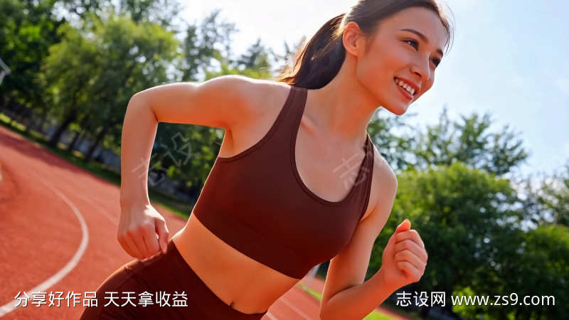 美女健美跑步健身锻炼塑形运动