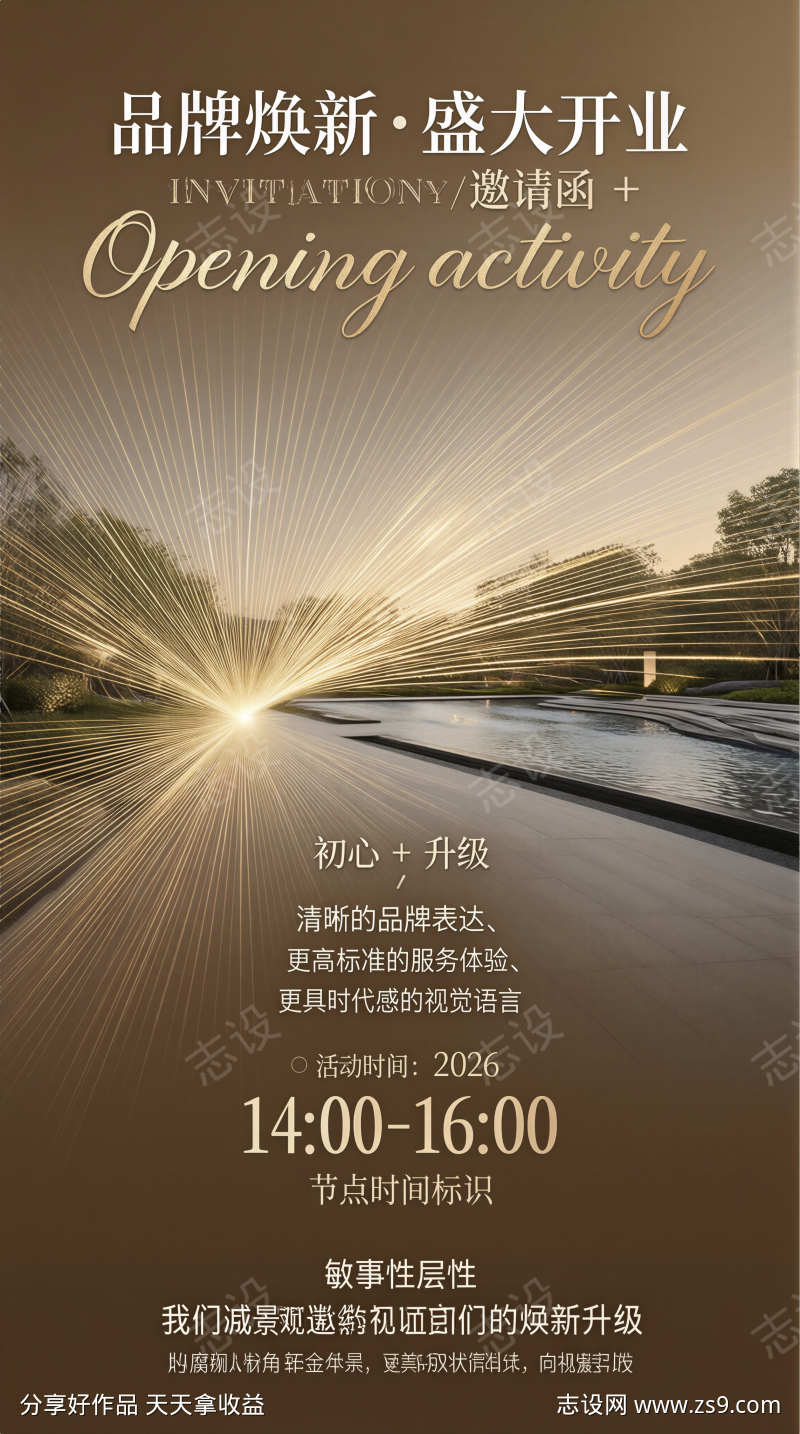 品牌焕新盛大开业主题邀请函
