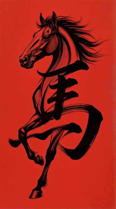 形似马头英俊马字