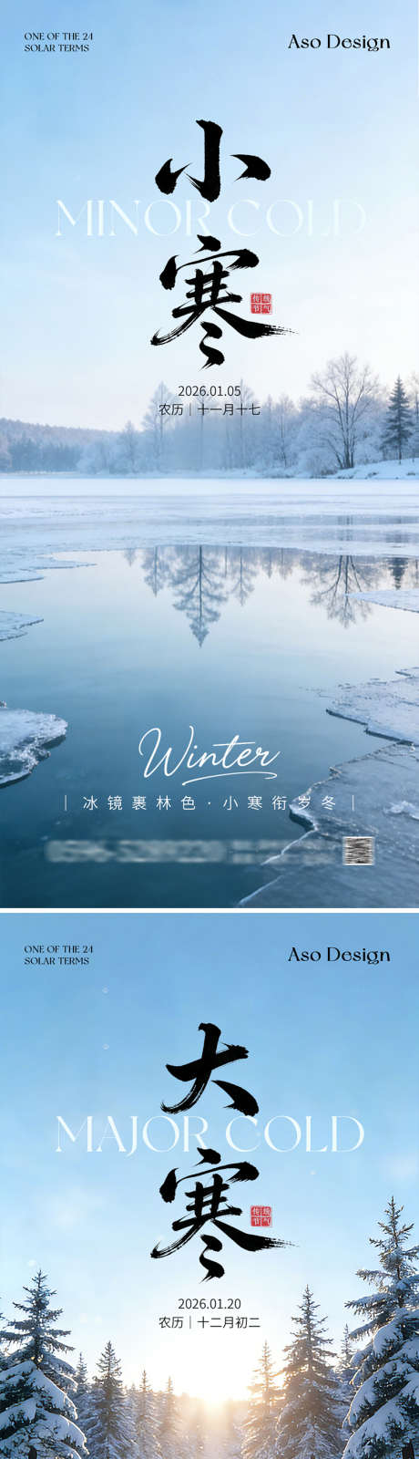 地产小寒大寒节气系列海报