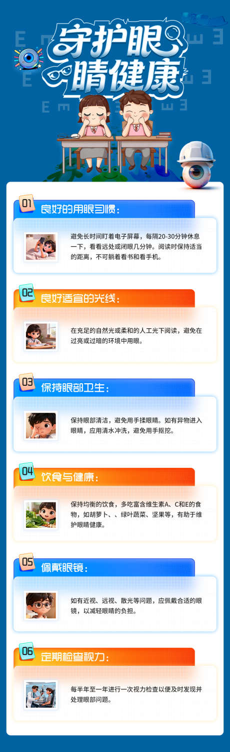科普守护眼睛健康保护眼睛海报
