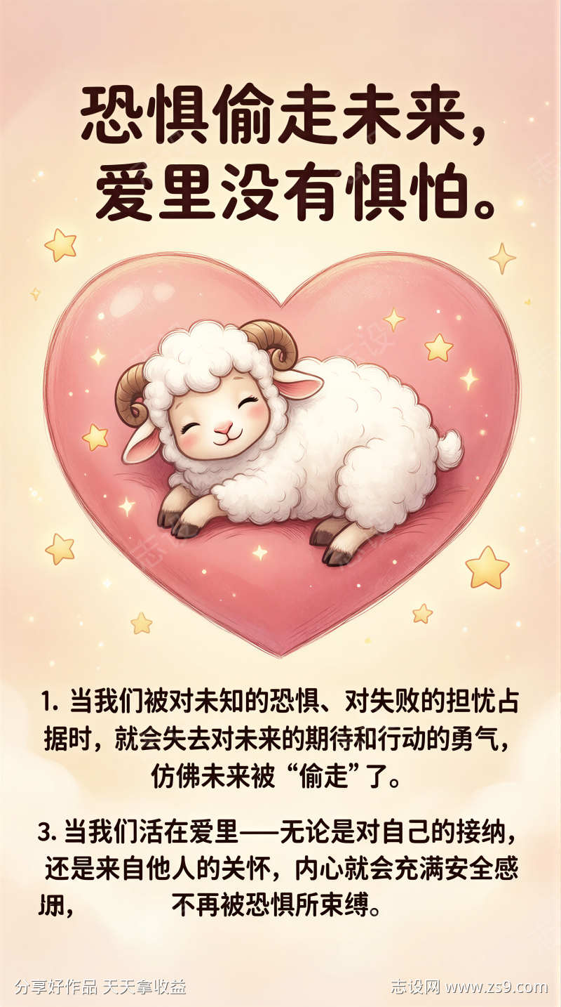 治愈系插画温暖小羊壁纸海报