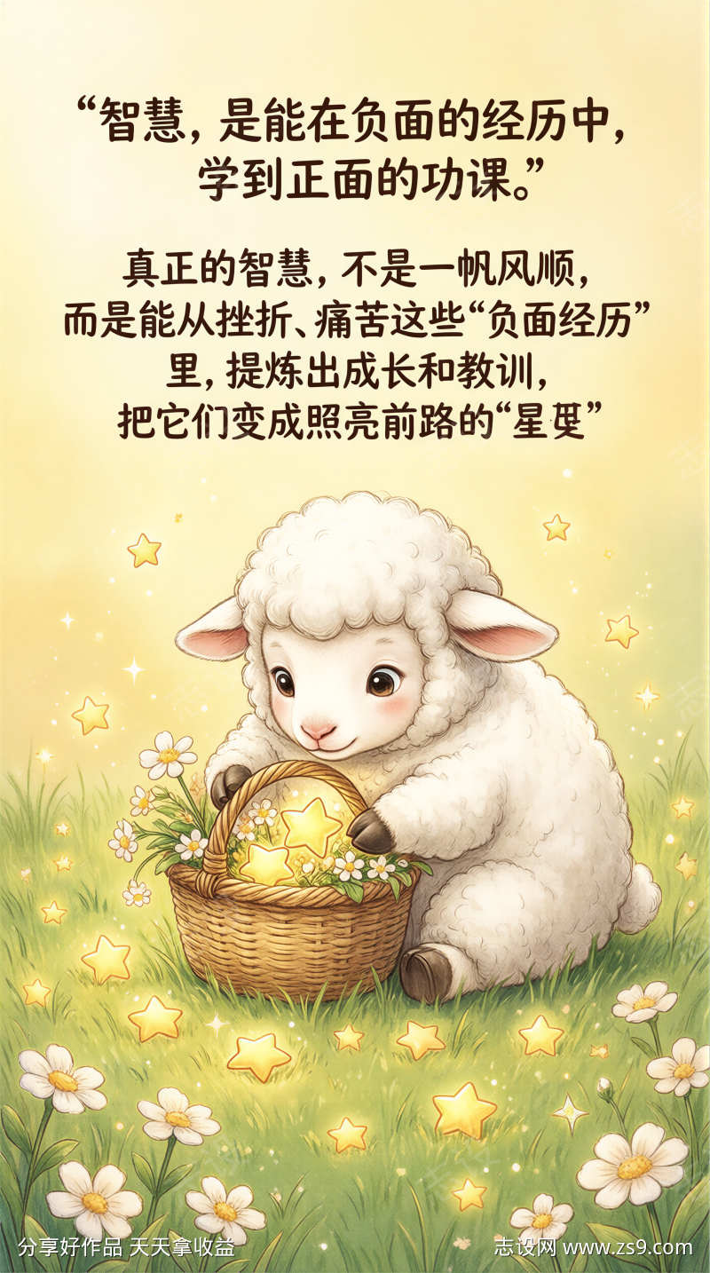 治愈系插画温柔有力量壁纸海报