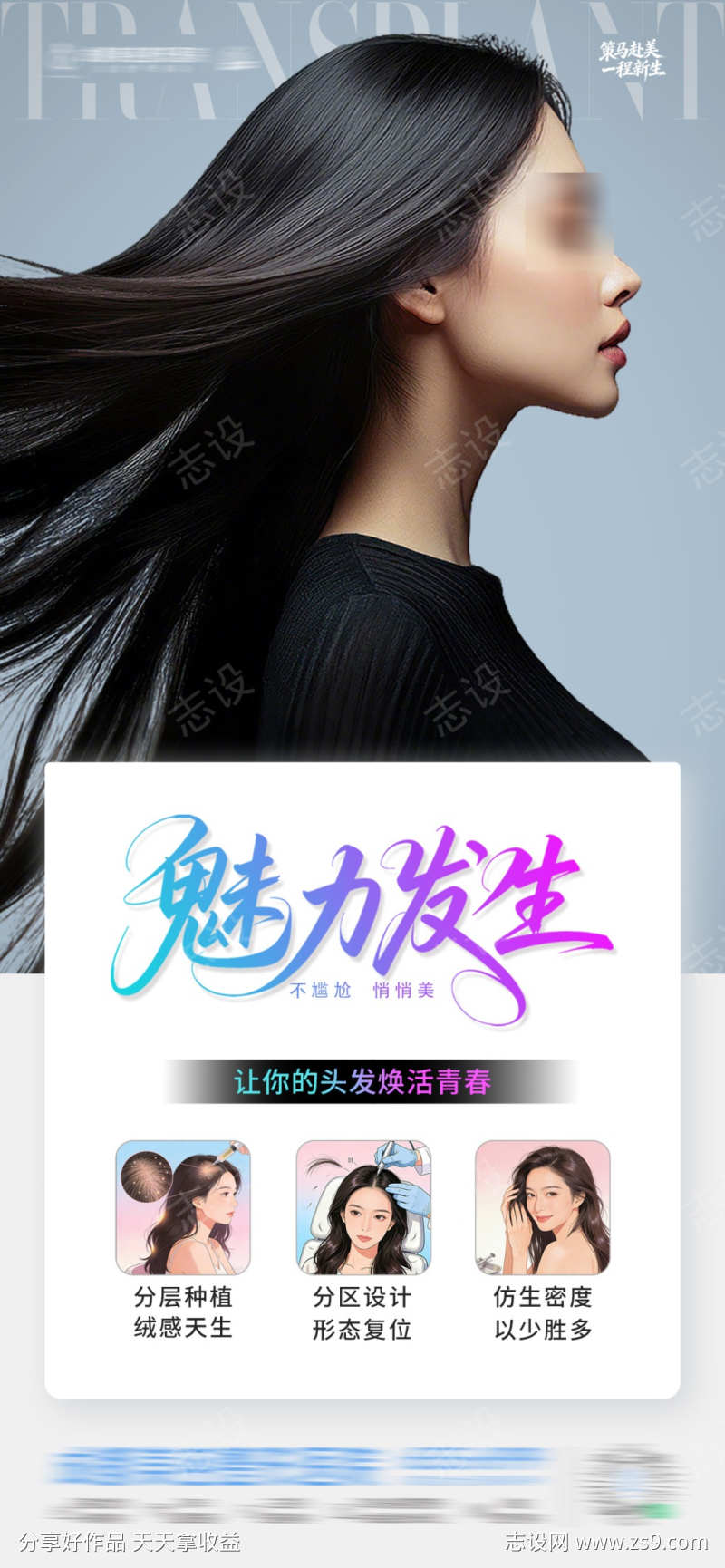 植发技术科普创意海报