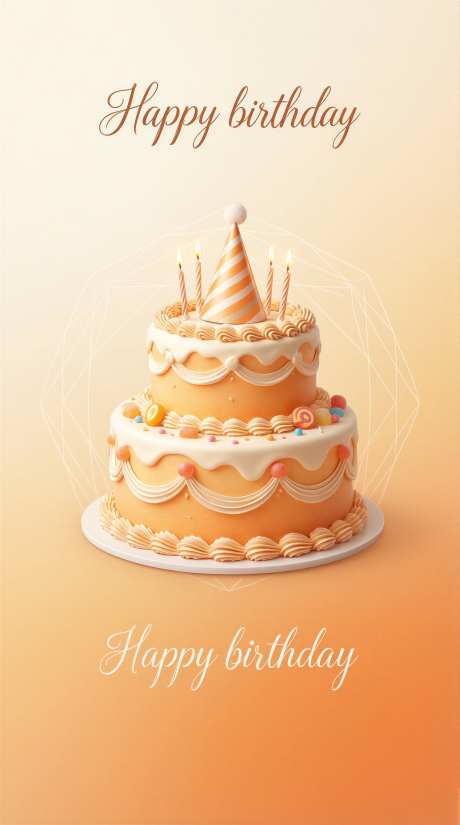 清新柔和的生日祝福壁纸海报图