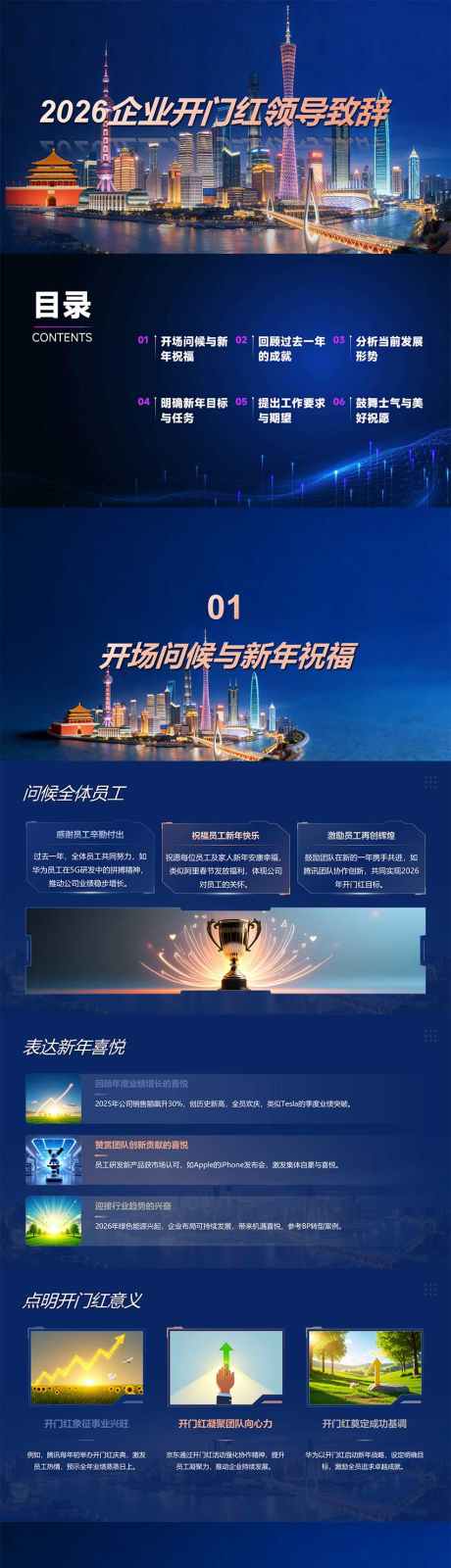 2026年企业开门红领导致辞PPT