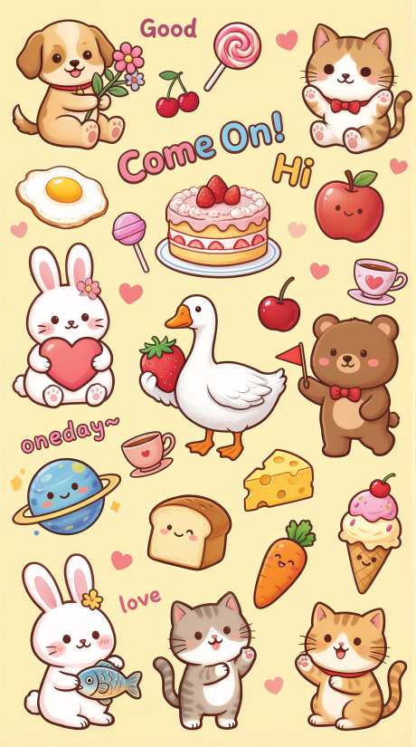 元气治愈系可爱壁纸活力温暖海报