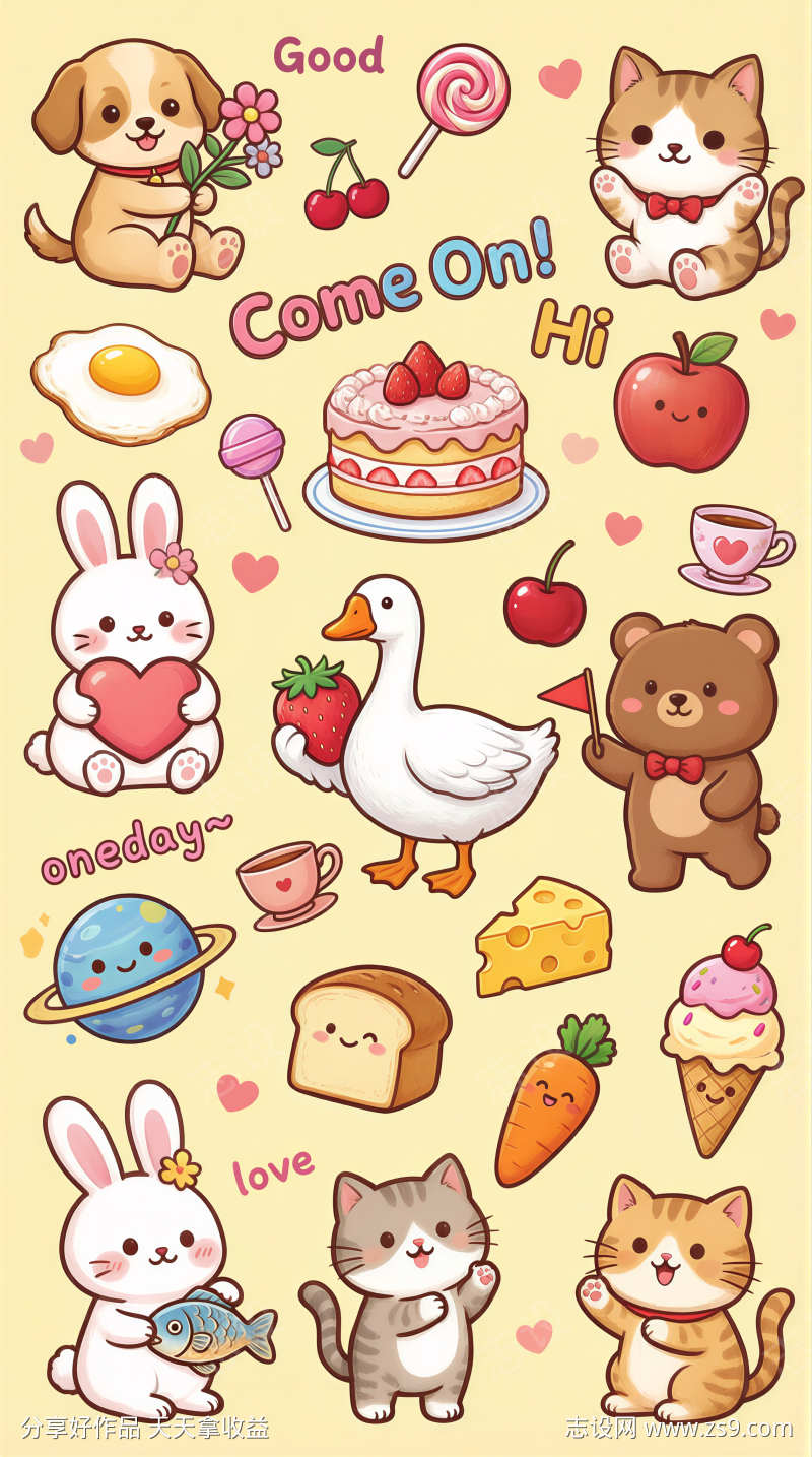 元气治愈系可爱壁纸活力温暖海报