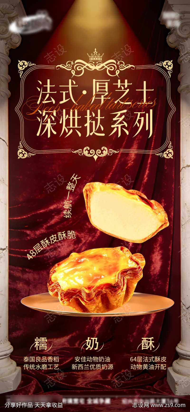 面包烘焙蛋糕甜品美食海报