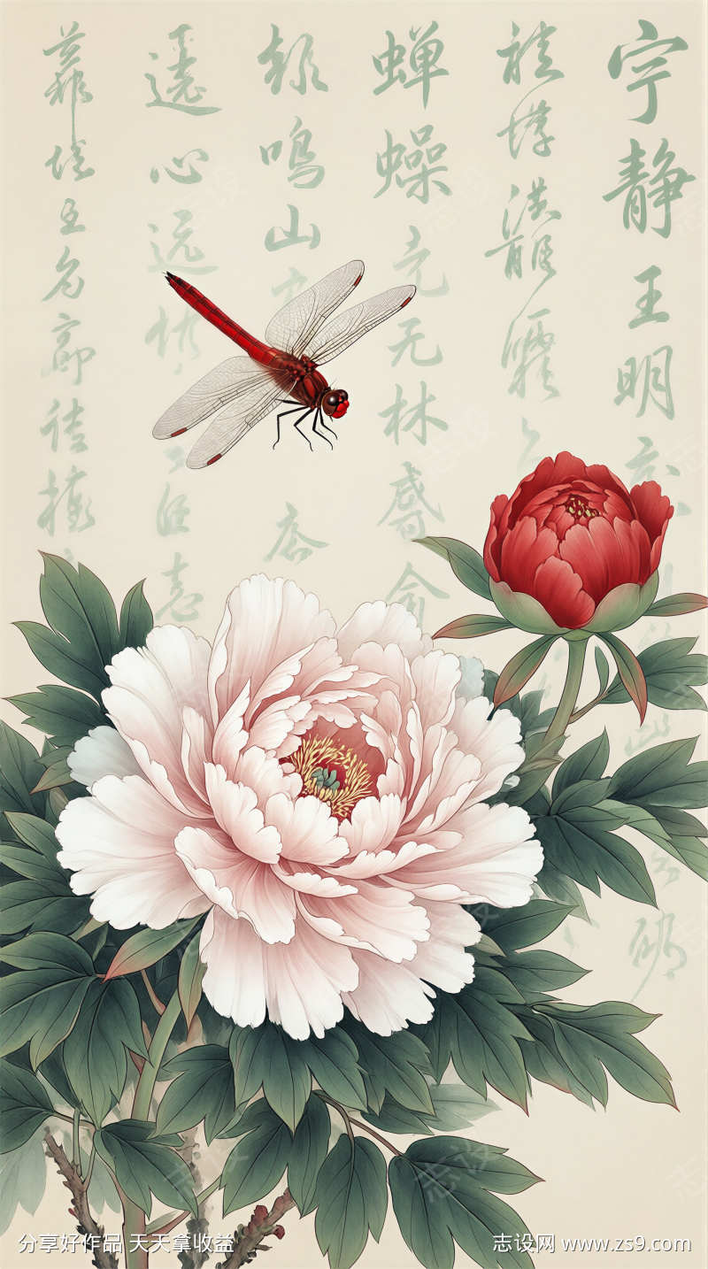 中国风插画绘画东方古典壁纸