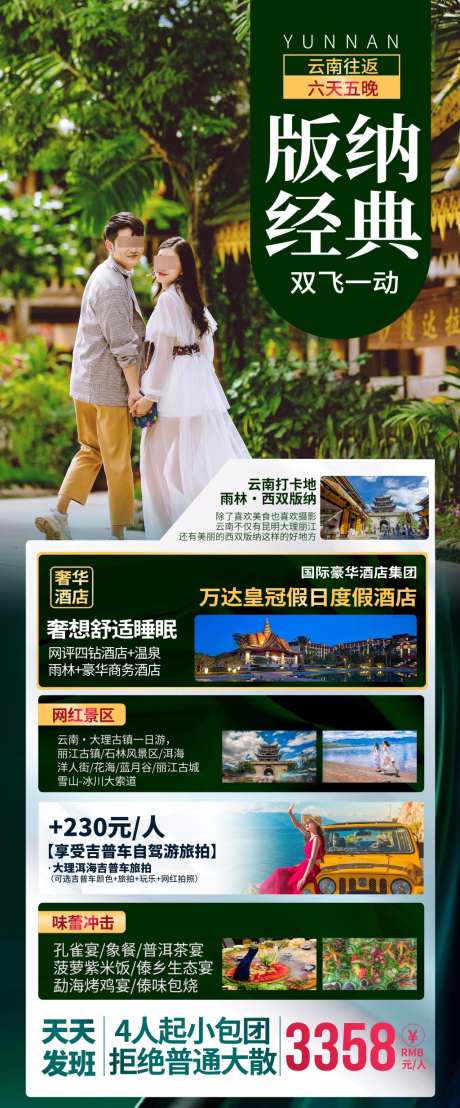 云南西双版纳旅游海报