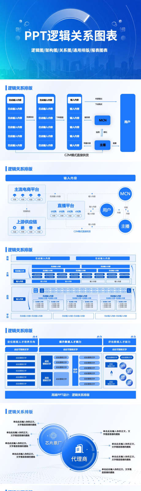 蓝色PPT通用逻辑关系图表模版_源文件下载_PPT,PPTX格式_1000X7164像素-图表,关系,逻辑图-作品编号:2026030409282483-志˒设˙网