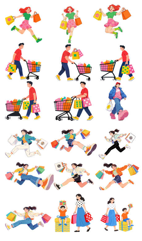 购物插画人物系列