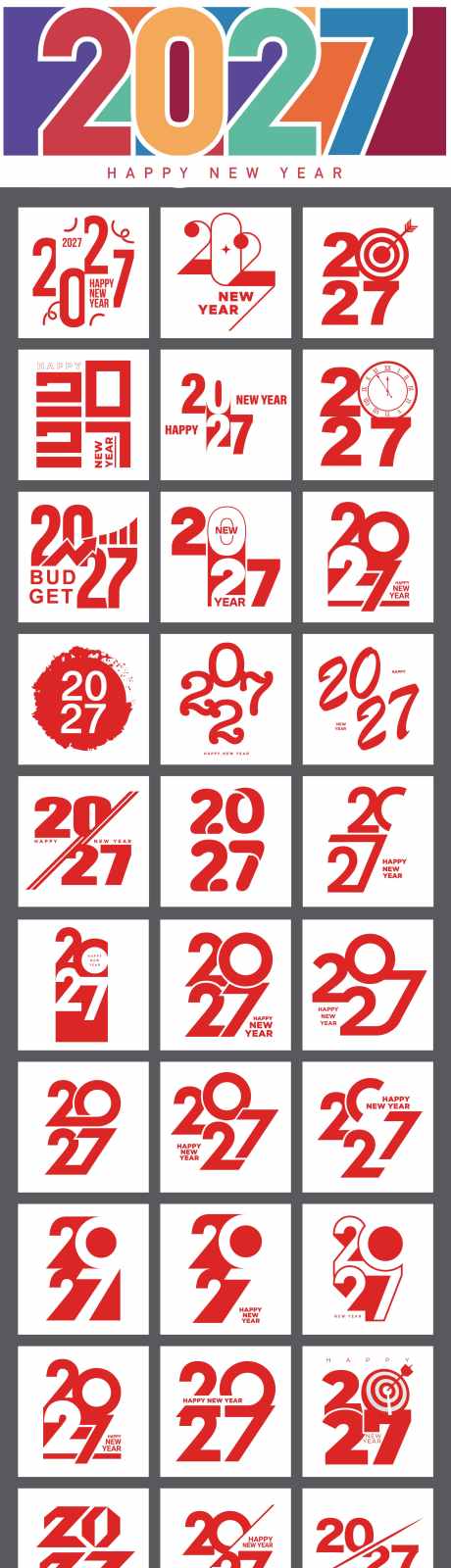 2027标题数字合集设计