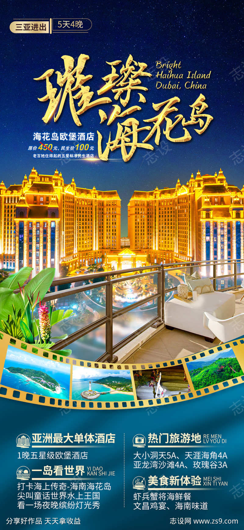 海南三亚旅游海报