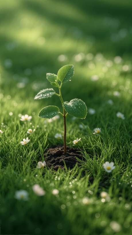 摄影风格植树节元素_AI图片下载_采样_2304X4096像素-草地,插画风格,植树节-作品编号:2026030908584764-志˰设˯网