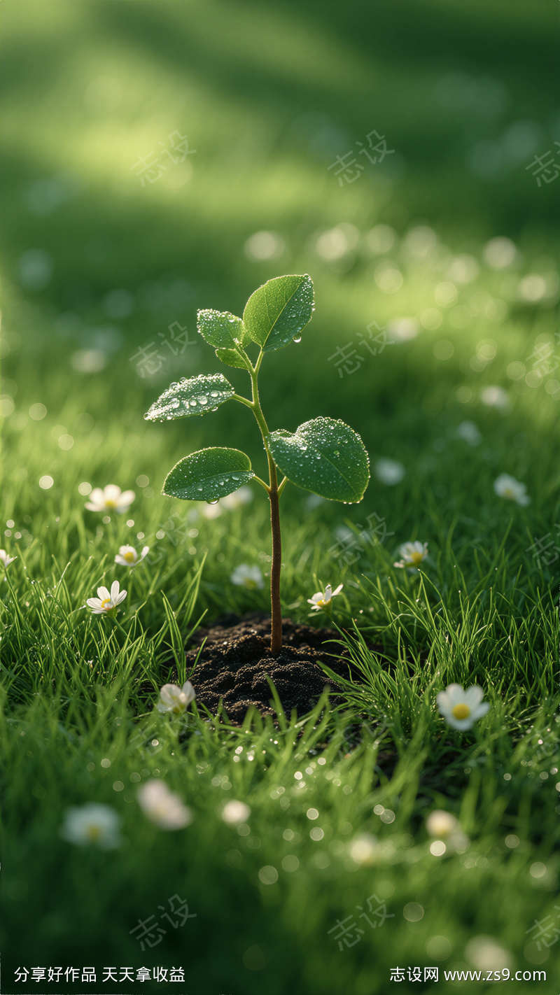 摄影风格植树节元素