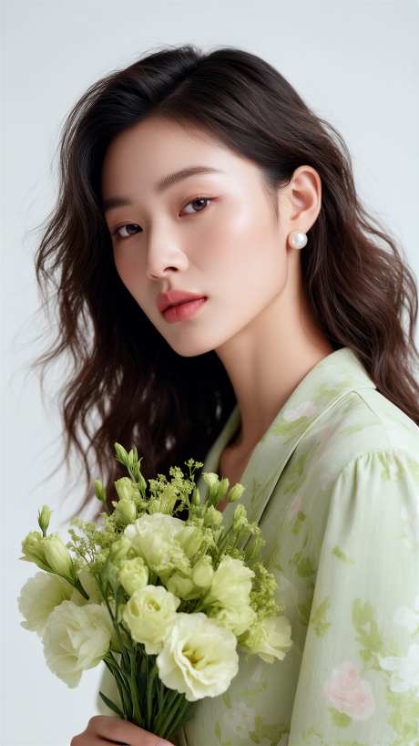 医美春日模特摄影图_AI图片下载_采样_2304X4096像素-鲜花,摄影图,模特-作品编号:2026030909145037-志˰设·网